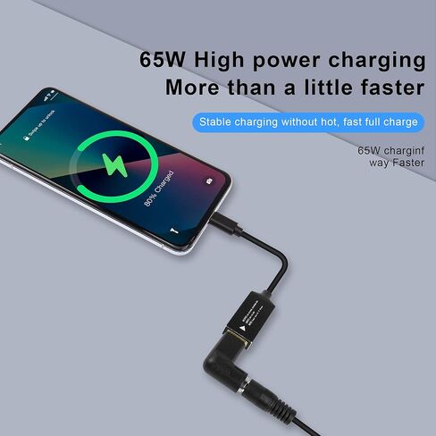 GINTOOYUN PD65W كابل شحن Lenovo Square Mouth إلى USB-C كابل محول الطاقة لشاحن Lenovo Square Mouth إلى Type-C لأجهزة الكمبيوتر المحمولة والهواتف المحمولة والأجهزة اللوحية وأجهزة الشحن وما إلى ذلك (7 بوصة) (فم Lenovo المربع) in Kuwait