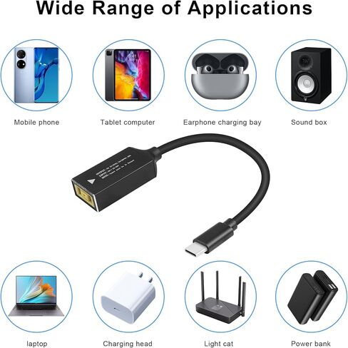 GINTOOYUN PD65W كابل شحن Lenovo Square Mouth إلى USB-C كابل محول الطاقة لشاحن Lenovo Square Mouth إلى Type-C لأجهزة الكمبيوتر المحمولة والهواتف المحمولة والأجهزة اللوحية وأجهزة الشحن وما إلى ذلك (7 بوصة) (فم Lenovo المربع) in Kuwait