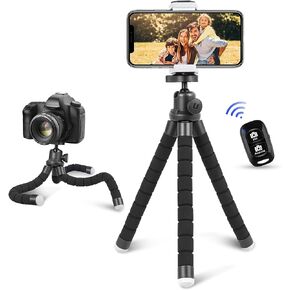 حامل ثلاثي للهاتف الخلوي من Aureday، حامل ثلاثي صغير مرن مع جهاز تحكم عن بعد وحذاء بارد، حامل ثلاثي صغير لتسجيل الفيديو، تسجيل الفيديو، متوافق مع الميكروفونات، الهاتف المحمول، الكاميرا، Gopro in Kuwait