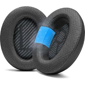 WC Freeze QC35 - Cooling Gel Ear Pads for Bose QC35 & QC35ii (QuietComfort 35) Headphones & More | Breathable Sports Fabric, Cooling Gel, Extra Thick & Cooler for Longer | 90's Black