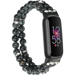 Wongeto متوافق مع Fitbit Luxe Bands، سوار لؤلؤي مرن قابل للتمدد مصنوع يدويًا للنساء والفتيات، حزام بديل لإكسسوارات Fitbit Luxe in Kuwait