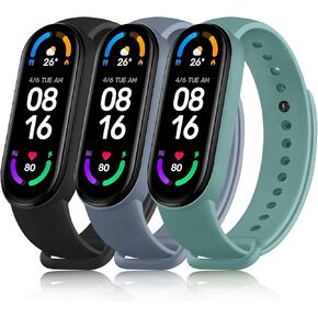 أساور بديلة من السيليكون من Amzpas لفرقة Amazfit 5/Amazfit band 6، 3 عبوات من الأساور القابلة للتعديل لـ Xiaomi Mi Band 5/Mi Band 6 للنساء والرجال in Saudi Arabia