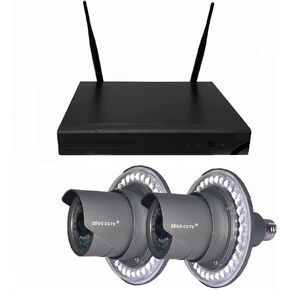 ZEUS CCTV 8 قنوات نظام Wi-Fi NVR مستقل + 2 تويست في Pro كاميرات المراقبة الأمنية ذات الإضاءة الكاشفة مجموعة تثبيت كاملة مع محرك الأقراص الصلبة in Kuwait