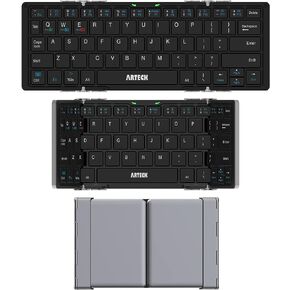 Arteck Folding Bluetooth Keyboard, Portable Mini Foldable Wireless Keyboard for iOS iPad 10.2-inch, Pro, Air, 9.7-inch, Mini, Android, MacOS, Windows Tablets Smartphone Built in Rechargeable Battery in Saudi Arabia