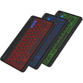 Arteck HB220B Universal Backlit 7-Colors & Adjustable Brightness Multi-Device Slim Portable Wireless Bluetooth 3.0 Keyboard for iOS, Android, Windows Tablet PC Smartphone Built in Rechargeable Battery in Saudi Arabia