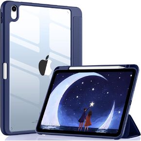 حافظة Wenlaty متوافقة مع iPad Air الجيل الخامس (2022) / الرابع (2020) حامل أقلام مقاس 10.9 بوصة، لحافظة 5/4، غطاء خلفي شفاف ذكي نحيف، وردي وردي in Kuwait