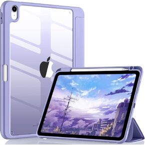Wenlaty Compatible with iPad Air 11 Inch Case (M2) 2024 Release, for iPad Air 6th/5th/4th Generation Case (2024/2022/2020) 11/10.9 Inch with Pencil Holder, Slim Cover with Clear Back Shell, Black in Saudi Arabia
