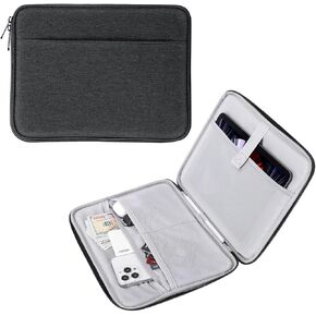 MoKo 9-11 Inch Tablet Sleeve, Protective Carrying Bag with Two Compartments Fits New iPad Air/Pro 11 inch 2024, iPad Air 5/4th 10.9, iPad 9/8/7th 10.2, iPad 10th 10.9, Tab S8/S9 11, Black & Gray