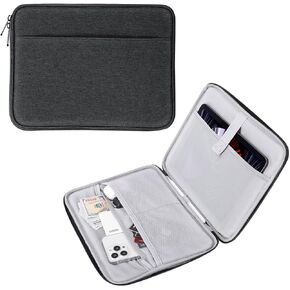 MoKo 9-11 Inch Tablet Sleeve, Protective Carrying Bag with Two Compartments Fits New iPad Air/Pro 11 inch 2024, iPad Air 5/4th 10.9, iPad 9/8/7th 10.2, iPad 10th 10.9, Tab S8/S9 11, Black & Gray