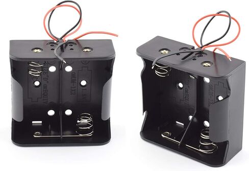 SDTC Tech 2-Pack 1x C Cell Battery Holder 1.5V C Size Battery Case Box with Wire Leads in Saudi Arabia