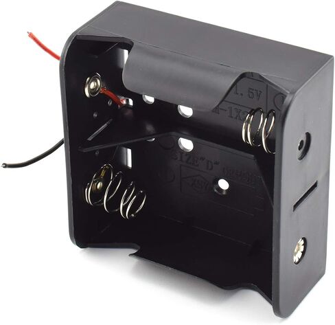 SDTC Tech 2-Pack 1x C Cell Battery Holder 1.5V C Size Battery Case Box with Wire Leads in Saudi Arabia