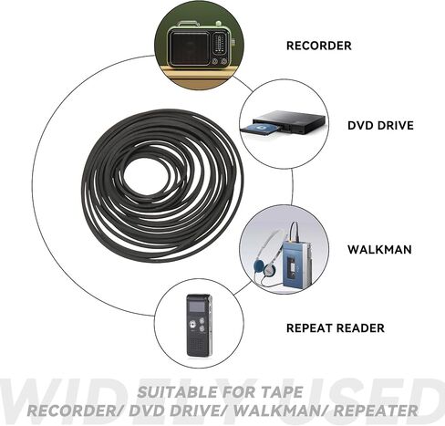 Bstinay 20Pcs 25-170mm Mixed Square Cassette Tape Machine Recorder Rubber Belt Recorder Repair Maintenance Mixed Cassette in Saudi Arabia