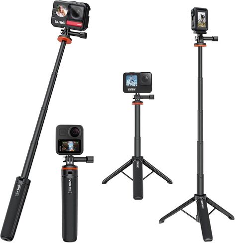 حامل ثلاثي Gopro قابل للتمديد من Osznmmg لـ Insta360 Selfie Stick Gopro Hero 10/9/8/7/6/5 أسود/Gopro Max DJI Osmo Action Insta 360 AKASO Action والمزيد من كاميرا الحركة in Kuwait