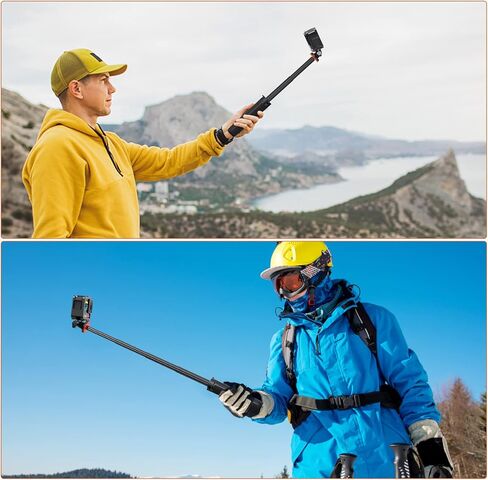 حامل ثلاثي Gopro قابل للتمديد من Osznmmg لـ Insta360 Selfie Stick Gopro Hero 10/9/8/7/6/5 أسود/Gopro Max DJI Osmo Action Insta 360 AKASO Action والمزيد من كاميرا الحركة in Kuwait
