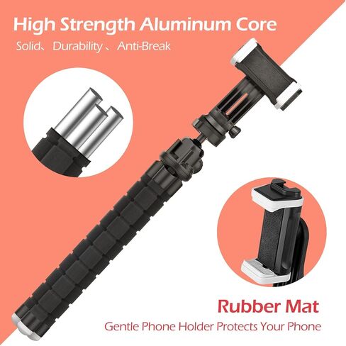 حامل ثلاثي للهاتف الخلوي من Aureday، حامل ثلاثي صغير مرن مع جهاز تحكم عن بعد وحذاء بارد، حامل ثلاثي صغير لتسجيل الفيديو، تسجيل الفيديو، متوافق مع الميكروفونات، الهاتف المحمول، الكاميرا، Gopro in Kuwait