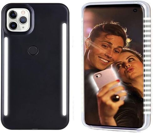 Front and Back Selfie Light up Case for iPhone 11, Rechargeable Selfie Light and high Brightness Luminous Light Cell Phone Protection Case (Rose Gold, iPhone 11) in Saudi Arabia