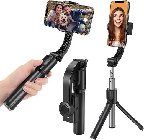 Wensot Gimbal Stabilizer for Smartphone with Extendable Selfie Stick Tripod,Bluetooth Wireless Remote and Phone Video Stabilizer Handheld, The Smartphone Gimbal Suit for iPhone,Samsung,Android Phone in Saudi Arabia