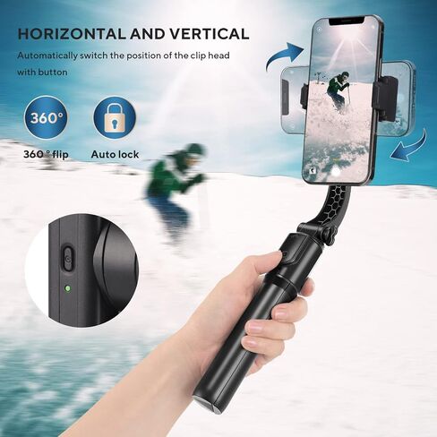 Wensot Gimbal Stabilizer for Smartphone with Extendable Selfie Stick Tripod,Bluetooth Wireless Remote and Phone Video Stabilizer Handheld, The Smartphone Gimbal Suit for iPhone,Samsung,Android Phone in Saudi Arabia