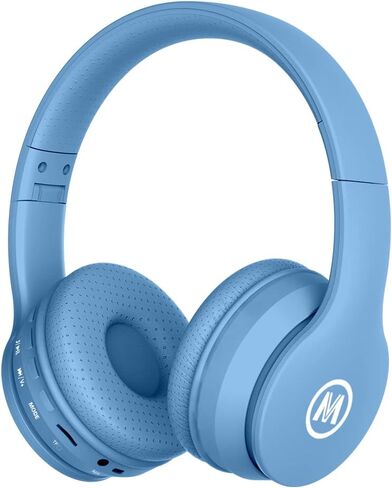 Mokata Headphones Kids Bluetooth 5.4 Wireless Play Time 68H Safe Volume Limit 85/94dB Over-Ear Foldable Headset,Fast Charging,with Aux Cord Built-in Mic for Toddler Child Pad Study Tablet Blue in Kuwait