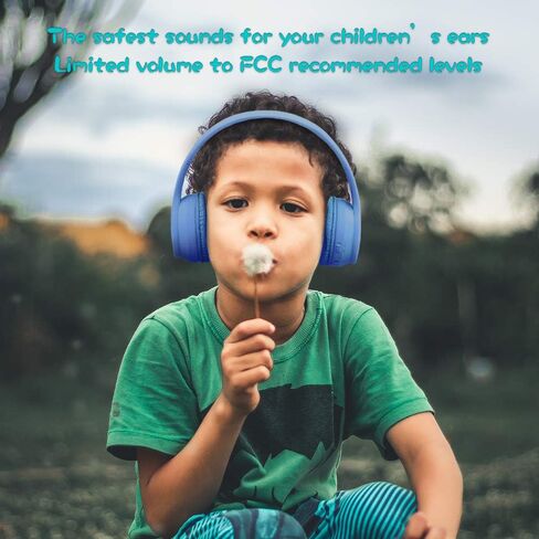 Mokata Headphones Kids Bluetooth 5.4 Wireless Play Time 68H Safe Volume Limit 85/94dB Over-Ear Foldable Headset,Fast Charging,with Aux Cord Built-in Mic for Toddler Child Pad Study Tablet Blue in Kuwait