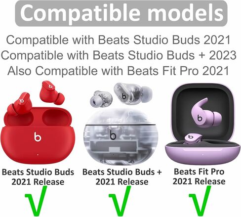 6 أزواج من أطراف الأذن السيليكون البديلة المتوافقة مع Beats Studio Buds/Fit Pro، S/M/L، 3 أحجام من وسائد الأذن، غطاء جل مطاطي مرن ملحقات الجلد لسماعات Beat Studio Buds - سيليكون وردي in Kuwait