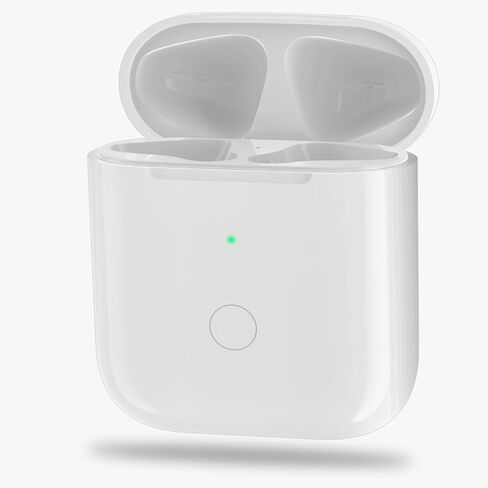 حافظة شحن لاسلكية بديلة متوافقة مع Airpods الجيل الأول والثاني، حافظات شاحن مع زر مزامنة الاقتران السريع فقط لأجهزة Airpods 1 2 Gen، بدون سماعات أذن، أبيض in Saudi Arabia
