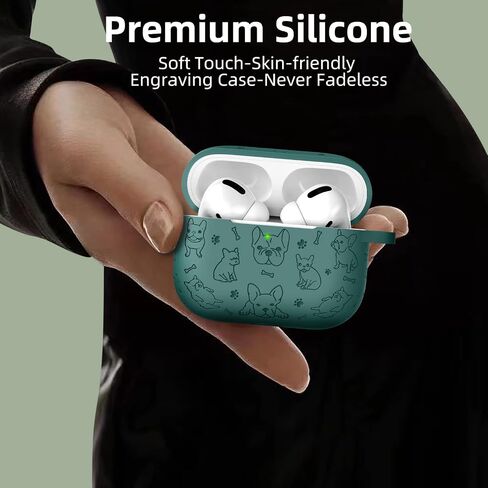 Lerobo Flower Engraved Case Compatible with AirPods Pro 2 Case Cover Full Protective Cover for Apple AirPods Pro Case 2nd 1st Generation 2022/2023 USB C Cute Soft Silicone Skin Front LED Visible Black in Saudi Arabia