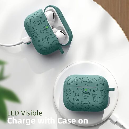 Lerobo Flower Engraved Case Compatible with AirPods Pro 2 Case Cover Full Protective Cover for Apple AirPods Pro Case 2nd 1st Generation 2022/2023 USB C Cute Soft Silicone Skin Front LED Visible Black in Saudi Arabia