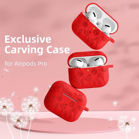 جراب Lerobo لجهاز AirPods Pro الثاني/الأول، غطاء سيليكون ناعم مع سلسلة مفاتيح in Kuwait