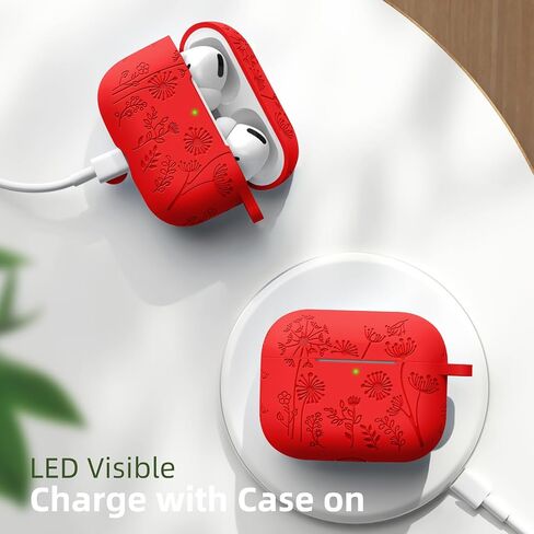 جراب Lerobo لجهاز AirPods Pro الثاني/الأول، غطاء سيليكون ناعم مع سلسلة مفاتيح in Kuwait