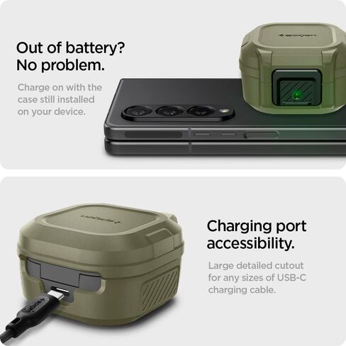 حافظة Spigen Lock Fit مصممة لهاتف Galaxy Buds2 Pro (2022) / Galaxy Buds Pro (2021) / Galaxy Buds 2 (2021) / حافظة Galaxy Buds Live (2020) مع حماية قفل آمن - أسود in Kuwait