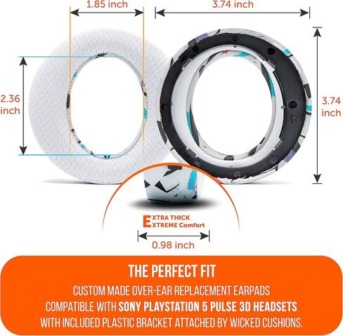 WC Freeze Pulse 3D - Cooling Gel Earpads for Sony PS5 Pulse 3D | Made by Wicked Cushions | Thicker Cushion & Wider Opening | Black in Kuwait