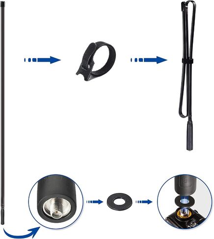 Bingfu Long Range Ham Radio Antenna 42.5inch for Baofeng uv5r VHF UHF Radio | 136-520MHz CS Tactical Antenna SMA Female for Wouxun Baofeng BF-F8HP UV-5R UV-82 BF-888S GT-3 Ham Two Way Radio Walkie Talkie in Kuwait