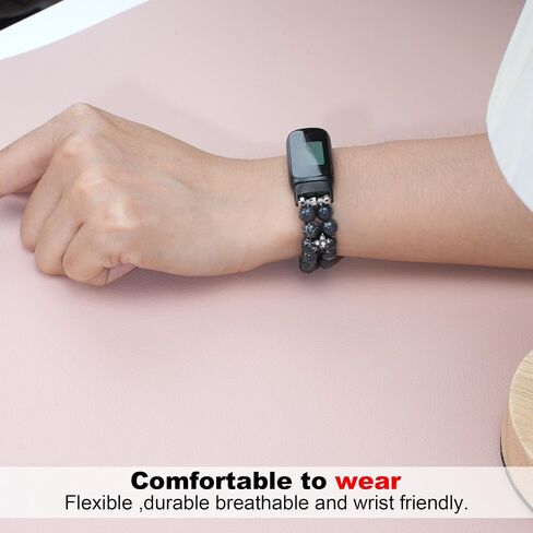 Wongeto Compatible with Fitbit Luxe Bands,Fashion Handmade Elastic Stretch Pearl Bracelet Women Replacement Strap for Fitbit Luxe accssorises in Saudi Arabia