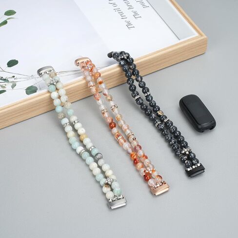 Wongeto Compatible with Fitbit Luxe Bands,Fashion Handmade Elastic Stretch Pearl Bracelet Women Replacement Strap for Fitbit Luxe accssorises in Saudi Arabia