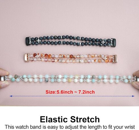 Wongeto Compatible with Fitbit Luxe Bands,Fashion Handmade Elastic Stretch Pearl Bracelet Women Replacement Strap for Fitbit Luxe accssorises in Saudi Arabia