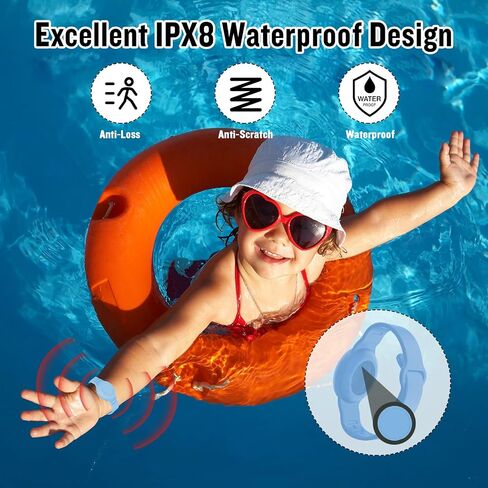 Waterproof AirTag Bracelet for Kids, Hidden Silicone Wristband for AirTag, GPS Tracker Case for Air Tag Holder Strap Band for Child Toddler, Secure Anti-Loss Protection(Black) in Kuwait