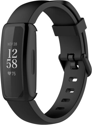 متوافق مع غطاء حافظة Fitbit Inspire 3 وواقي الشاشة، جراب واقٍ فائق النحافة وناعم بغطاء كامل لجهاز Fitbit Inspire 3 لتتبع الصحة واللياقة البدنية (فضي) in Saudi Arabia