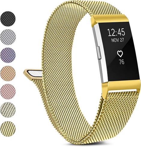 Metal Band Compatible with Fitbit Charge 2 Bands Women Men, Stainless Steel Mesh Loop Adjustable Wristband Replacement Strap for Fitbit Charge 2 in Saudi Arabia
