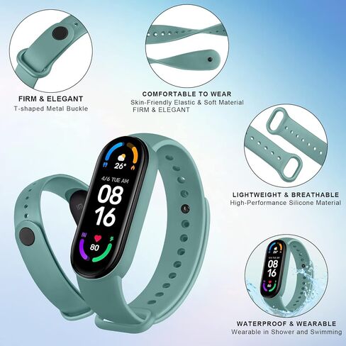 أساور بديلة من السيليكون من Amzpas لفرقة Amazfit 5/Amazfit band 6، 3 عبوات من الأساور القابلة للتعديل لـ Xiaomi Mi Band 5/Mi Band 6 للنساء والرجال in Kuwait