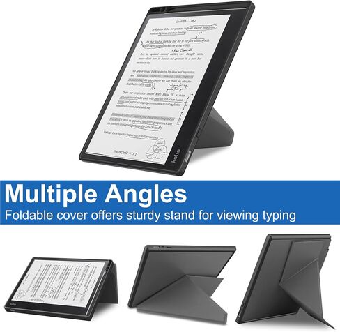 Kobo Elipsa 2E (2023) Origami Case, Thinnest Leather Protective Cover for 10.3" eReader, Auto Wake Sleep Feature, Black in Kuwait