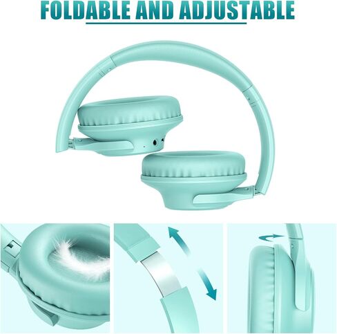 KVIDIO Bluetooth Headphones Wireless Over Ear Headsets 65H Playtime | Deep Bass, HiFi Stereo, Bluetooth 6.0, Microphone, Comfortable Fit, Foldable, Lightweight, Low Latency for Travel Home Office in Kuwait