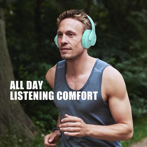 KVIDIO Bluetooth Headphones Wireless Over Ear Headsets 65H Playtime | Deep Bass, HiFi Stereo, Bluetooth 6.0, Microphone, Comfortable Fit, Foldable, Lightweight, Low Latency for Travel Home Office in Kuwait