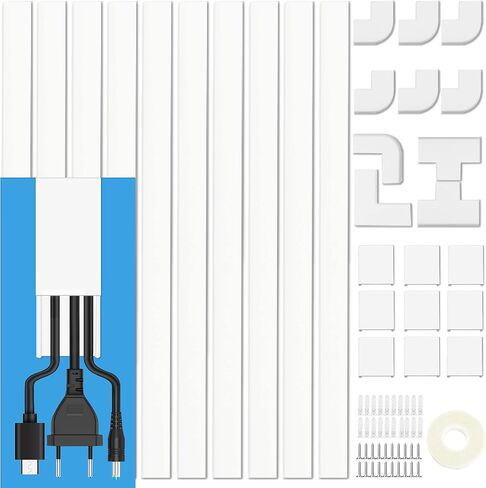 Cord Cover Wall Raceway Kit - 157" Cable Concealer, Wire Hiders for TV Wall Mounting and Wire Management, Beige in Saudi Arabia