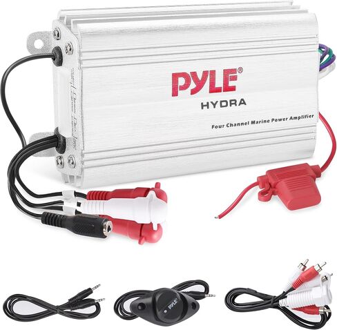 Pyle 6.5 Inch Dual Marine Speakers - 2 Way Waterproof and Weather Resistant Outdoor Stereo Sound System with 400 Watt Power, Polypropylene Cone and Butyl Rubber Surround - 1 Pair - PLMR605W(White) in Kuwait