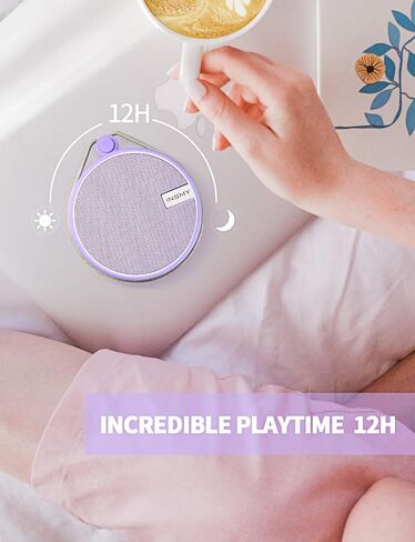 INSMY C12 IP67 Waterproof Shower Bluetooth Speakers Portable Small Speaker | Speakers Bluetooth Wireless,Loud Clear Sound,Support TF Card,Suction Cup,for Outdoor Kayak Canoe Beach Gift (Black) in Kuwait