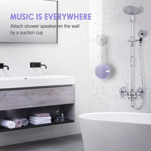 INSMY C12 IP67 Waterproof Shower Bluetooth Speakers Portable Small Speaker | Speakers Bluetooth Wireless,Loud Clear Sound,Support TF Card,Suction Cup,for Outdoor Kayak Canoe Beach Gift (Black) in Kuwait