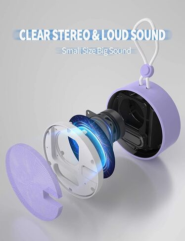 INSMY C12 IP67 Waterproof Shower Bluetooth Speakers Portable Small Speaker | Speakers Bluetooth Wireless,Loud Clear Sound,Support TF Card,Suction Cup,for Outdoor Kayak Canoe Beach Gift (Black) in Kuwait