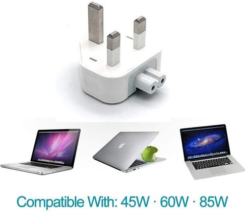 محول شاحن طاقة Mac AC في المملكة المتحدة، قابس الحائط Duckhead، Seoyo Converter شاحن السفر، محول قياسي في المملكة المتحدة متوافق مع MacBook Air/Mac iBook/iPhone/iPod (عبوة واحدة) in Saudi Arabia