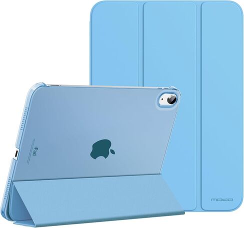MoKo Case for iPad 10th Generation 2022, Slim Stand Hard PC Translucent Back Shell Smart Cover Case for iPad 10th Gen 10.9 inch 2022, Support Touch ID, Auto Wake/Sleep, Apricot Orange in Saudi Arabia